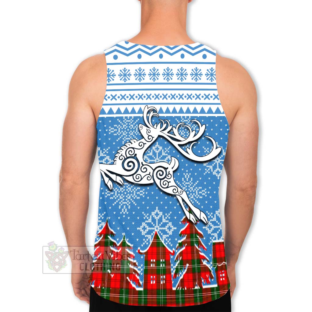 Tartan Vibes Clothing Gartshore Clan Christmas Men's Tank Top Celtic Reindeer Style