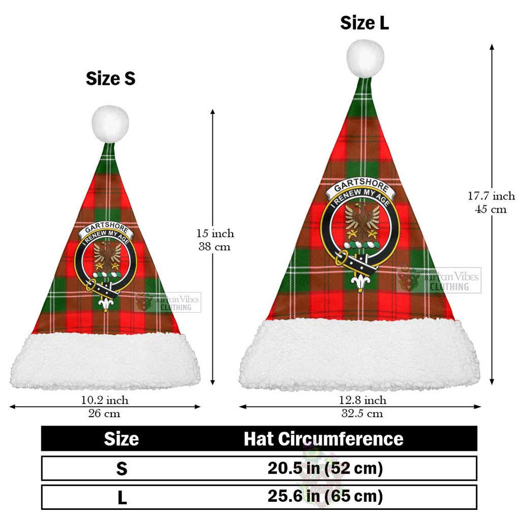 Tartan Vibes Clothing Gartshore Tartan Christmas Santa Hats with Family Crest