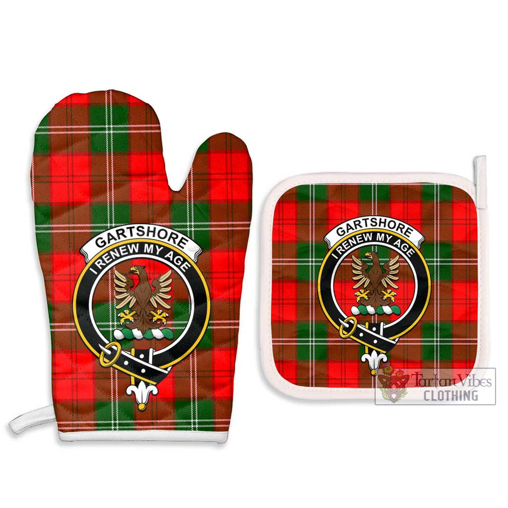 Gartshore Tartan Combo Oven Mitt & Pot-Holder with Family Crest Combo 1 Oven Mitt & 2 Pot-Holder White - Tartan Vibes Clothing