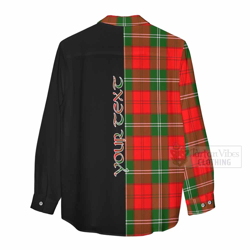 Tartan Vibes Clothing Gartshore Tartan Women's Casual Shirt with Family Crest and Half Of Me Style