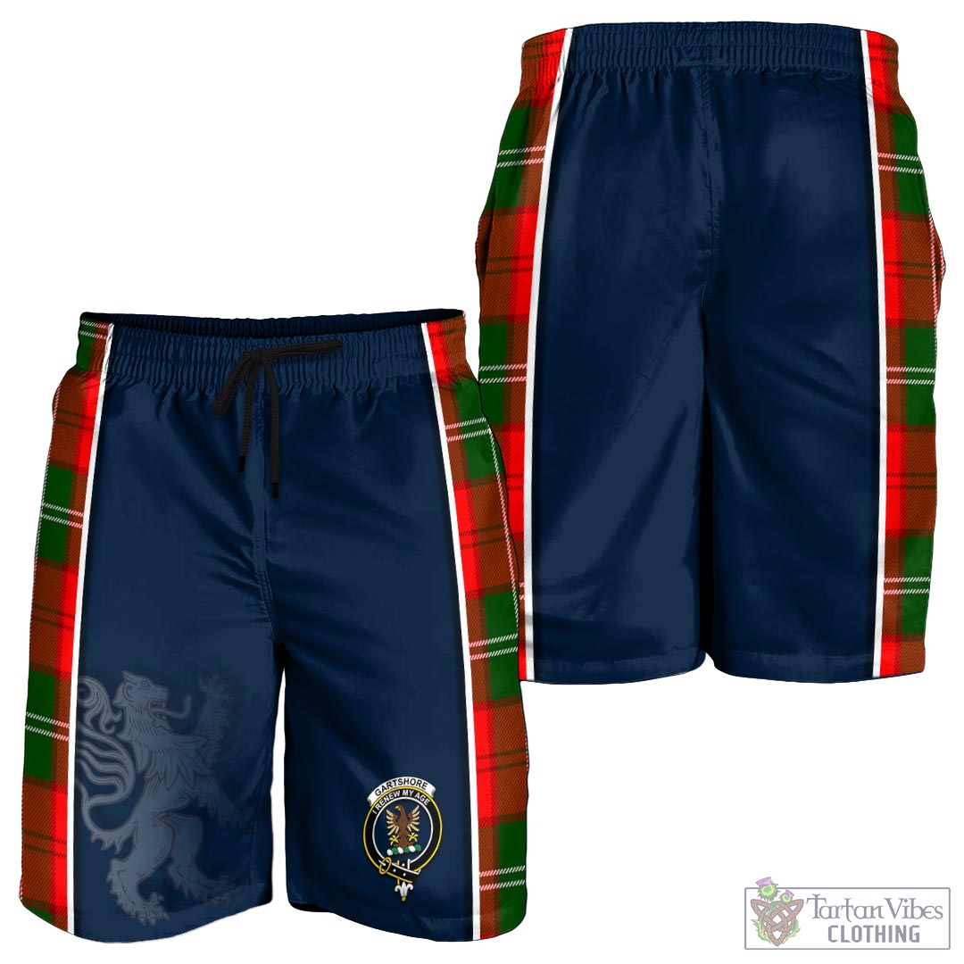 Tartan Vibes Clothing Gartshore Tartan Men's Shorts with Family Crest and Lion Rampant Vibes Sport Style