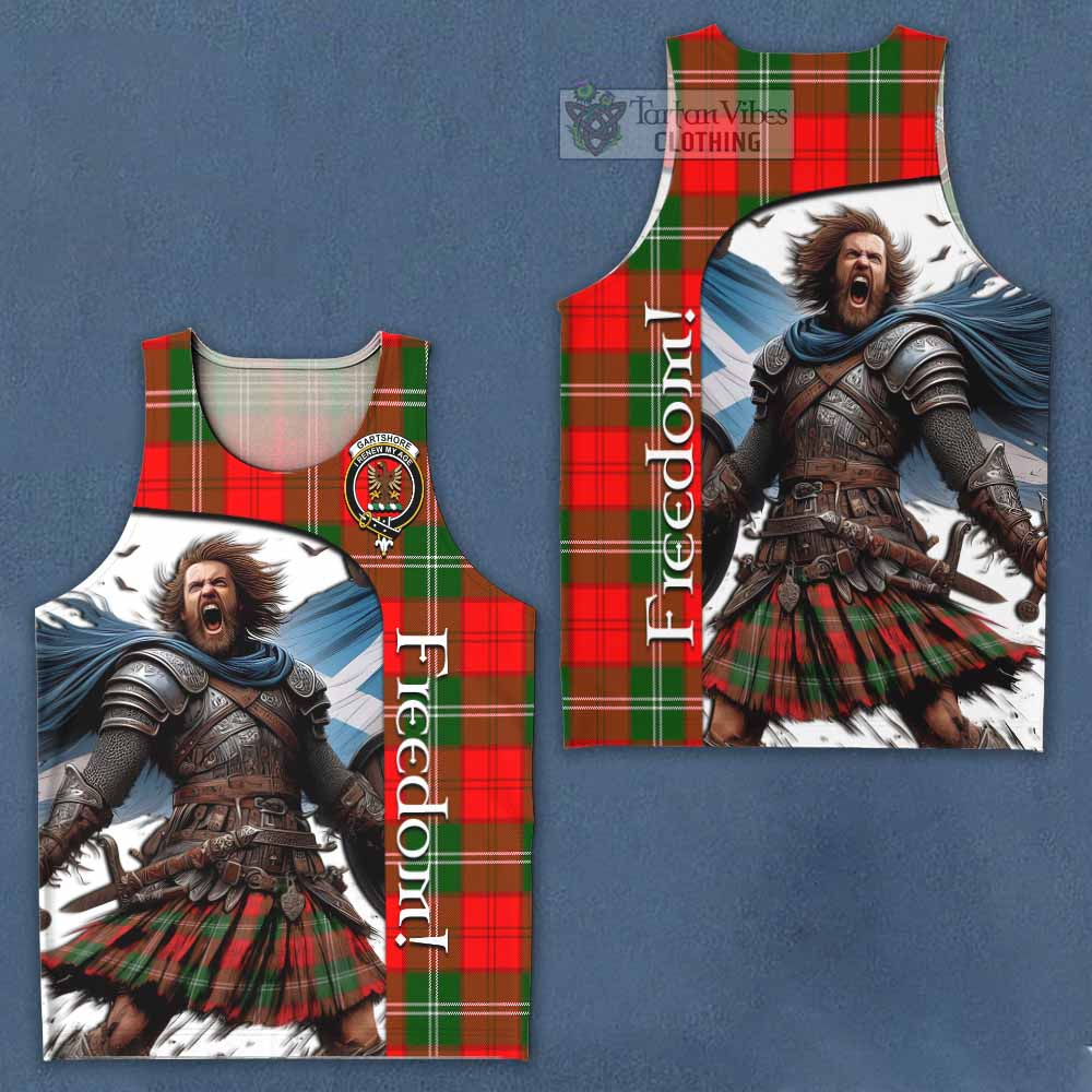 Tartan Vibes Clothing Gartshore Crest Tartan Men's Tank Top Inspired by the Freedom of Scottish Warrior