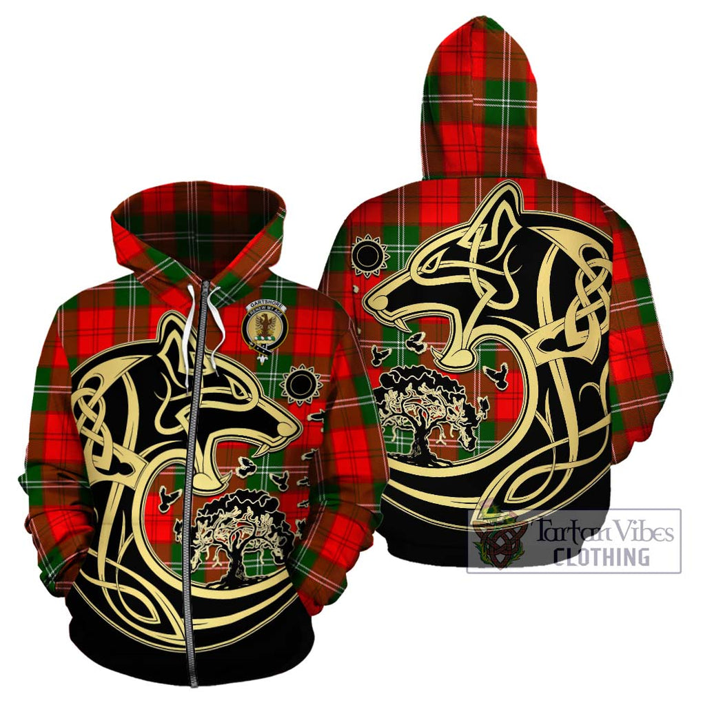 Gartshore Tartan Hoodie with Family Crest Celtic Wolf Style - Tartan Vibes Clothing