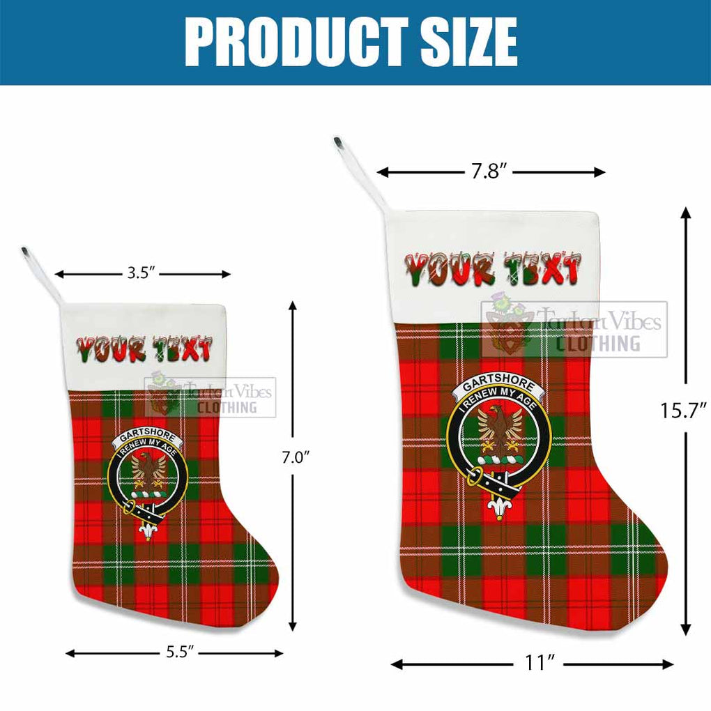 Tartan Vibes Clothing Gartshore Tartan Family Crest Christmas Stocking with Personalized Text