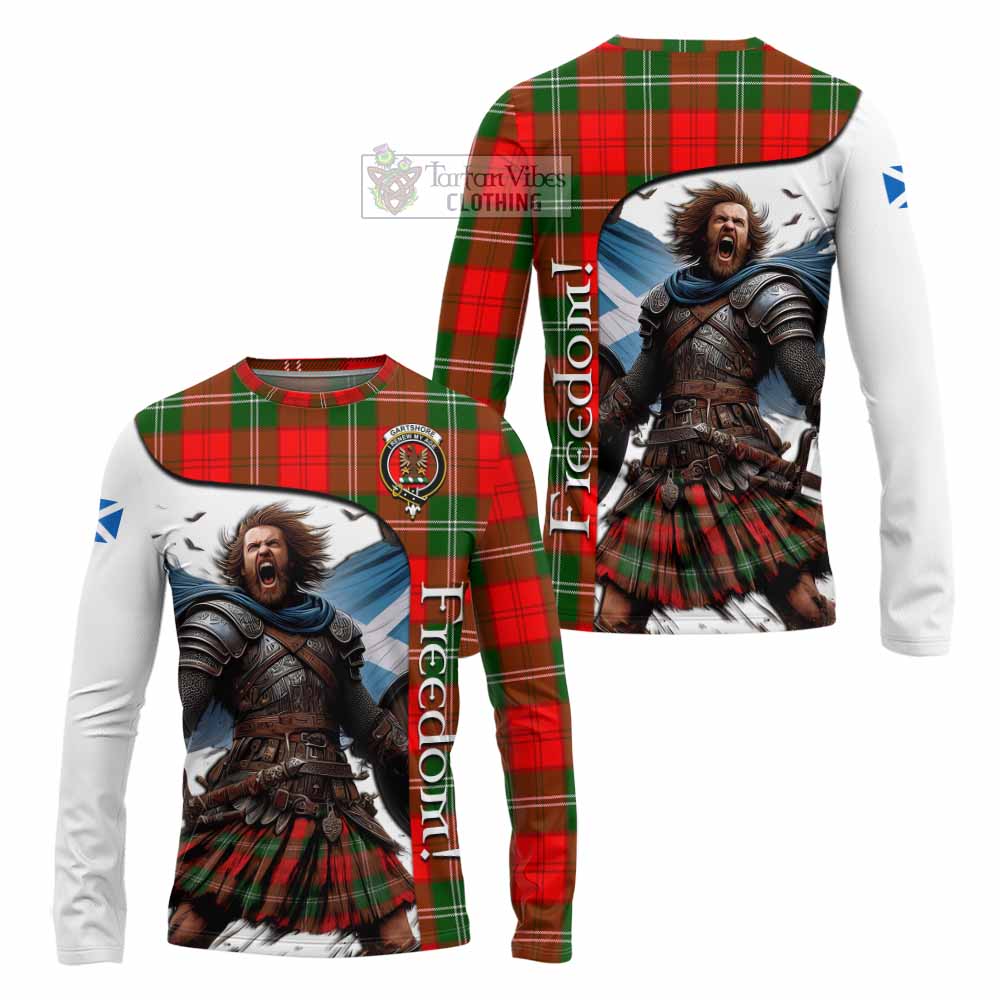 Tartan Vibes Clothing Gartshore Crest Tartan Long Sleeve T-Shirt Inspired by the Freedom of Scottish Warrior