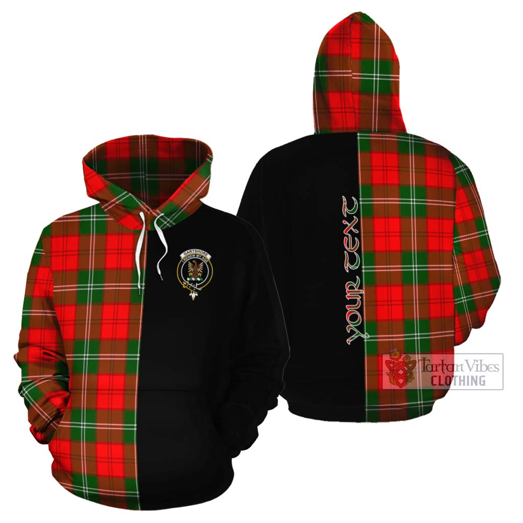 Tartan Vibes Clothing Gartshore Tartan Cotton Hoodie with Family Crest and Half Of Me Style