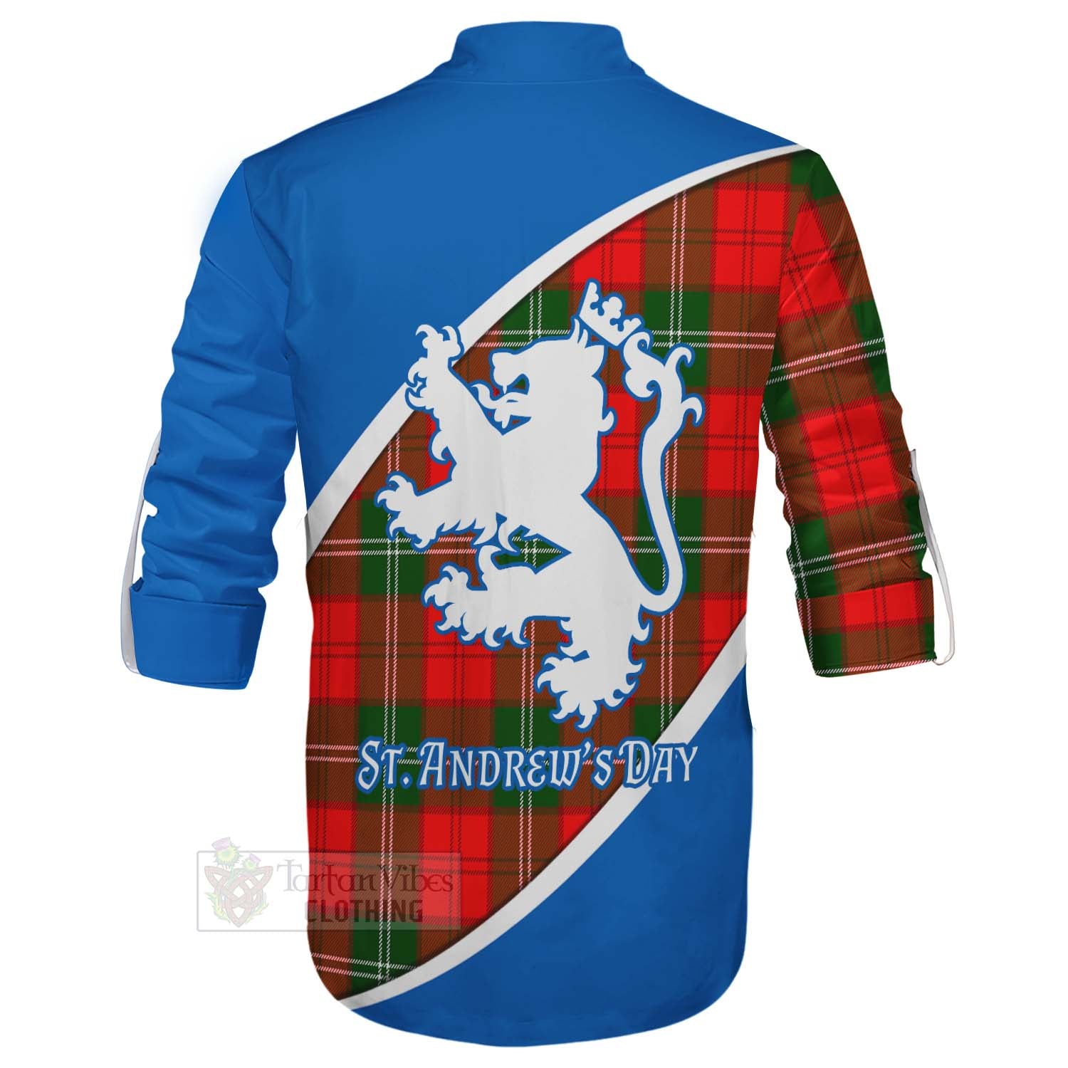 Tartan Vibes Clothing Gartshore Family Crest Tartan Ghillie Kilt Shirt Celebrate Saint Andrew's Day in Style