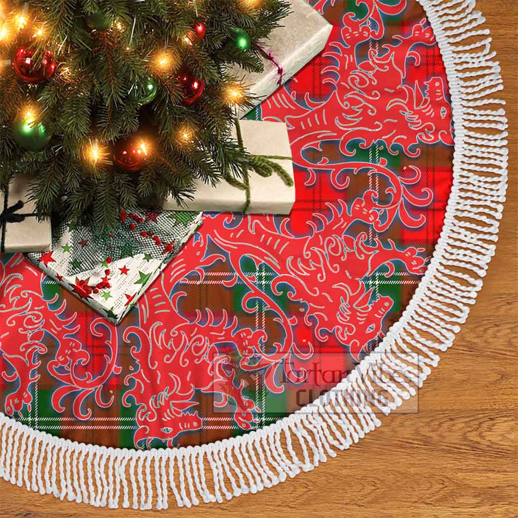 Tartan Vibes Clothing Gartshore Tartan Christmas Tree Skirt Lion Rampant Style