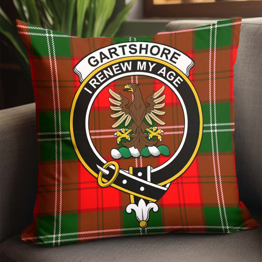 Gartshore Tartan Pillow Cover with Family Crest - Tartanvibesclothing