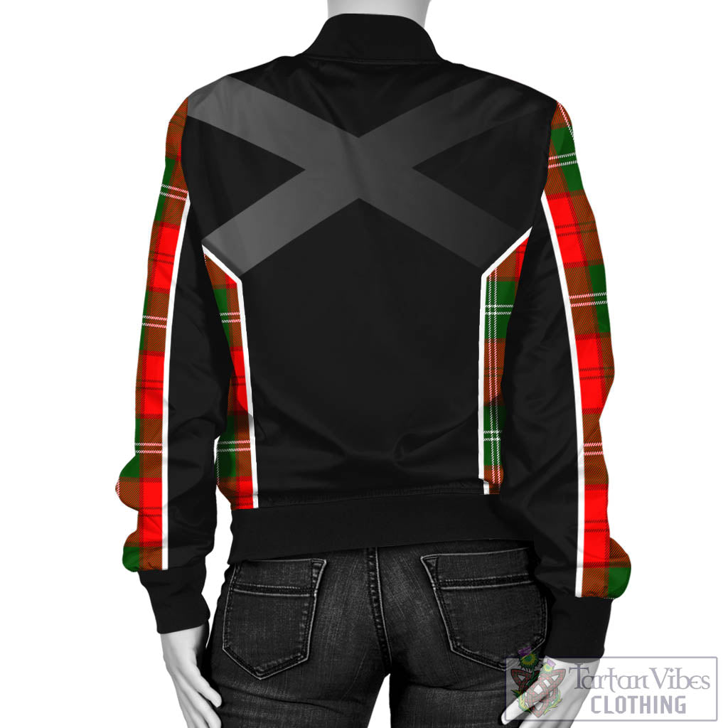 Tartan Vibes Clothing Gartshore Tartan Bomber Jacket with Family Crest and Scottish Thistle Vibes Sport Style