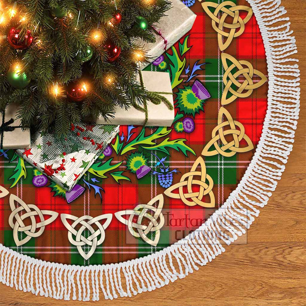 Gartshore Tartan Christmas Tree Skirt with Thistle Celtic Knot Style - Tartan Vibes Clothing