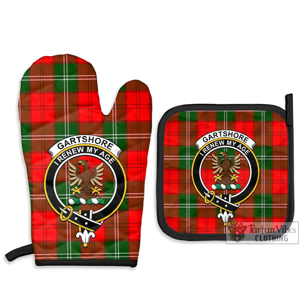 Gartshore Tartan Combo Oven Mitt & Pot-Holder with Family Crest Combo 1 Oven Mitt & 2 Pot-Holder Black - Tartan Vibes Clothing