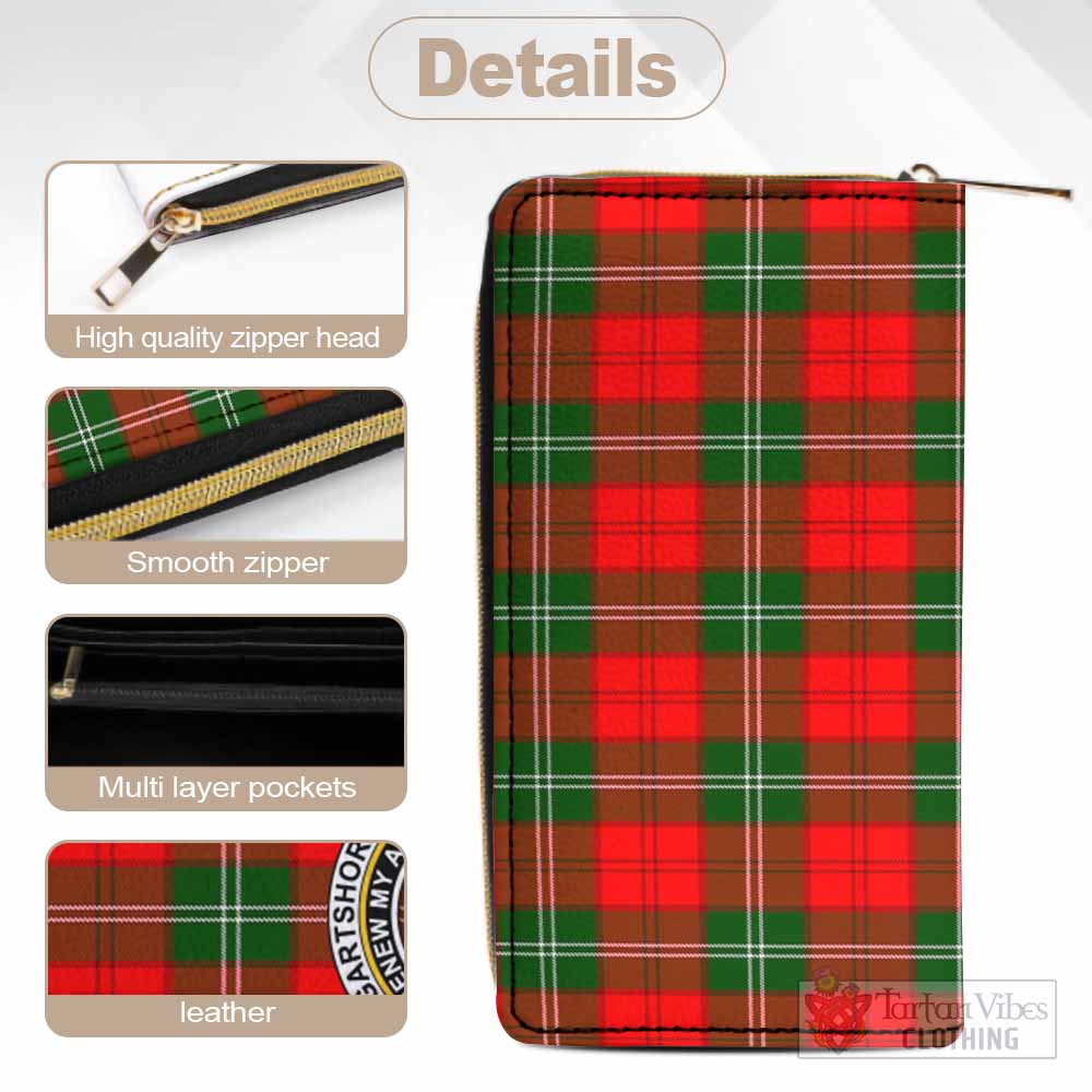 Gartshore Tartan Women's Leather Wallet with Family Crest - Tartan Vibes Clothing