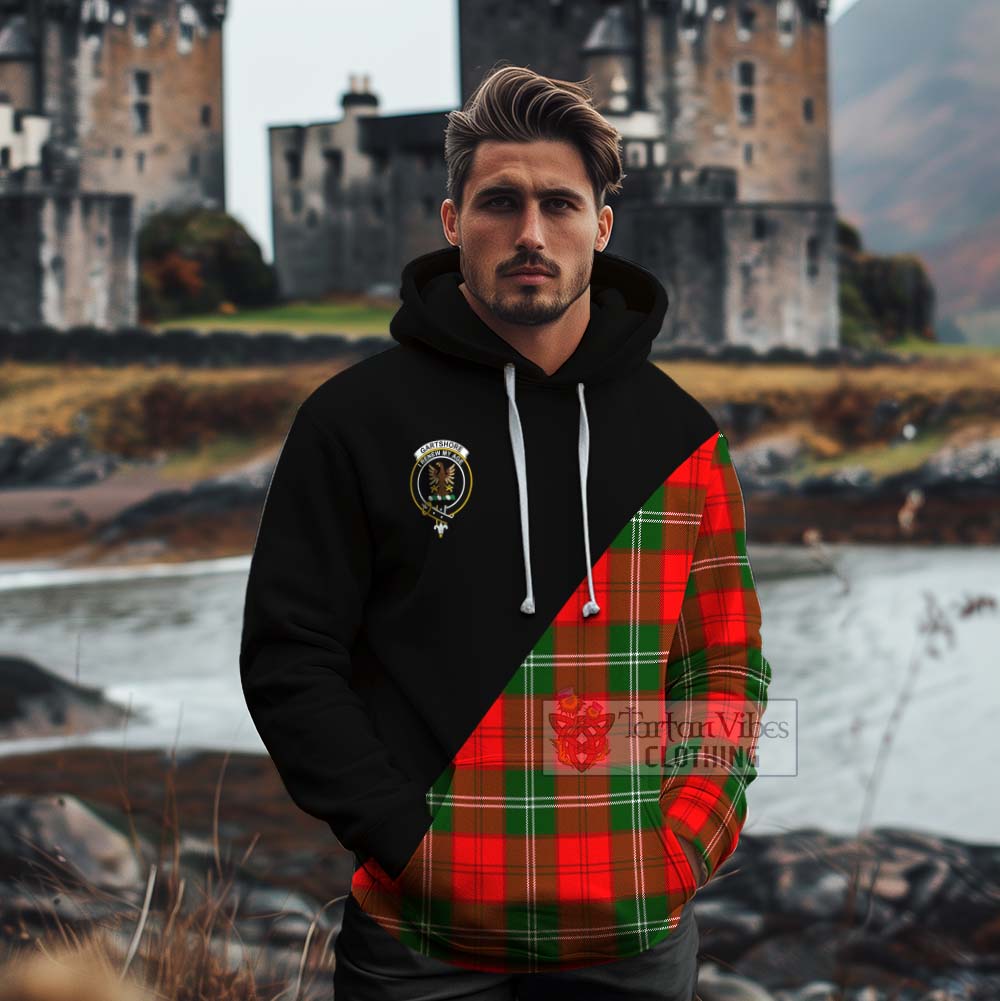 Tartan Vibes Clothing Gartshore Tartan Cotton Hoodie with Family Crest and Military Logo Style