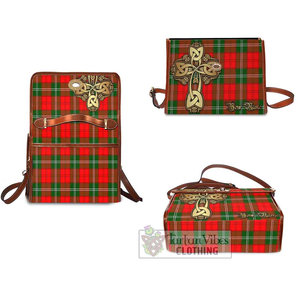 Tartan Vibes Clothing Gartshore Tartan Waterproof Canvas Bag Golden Thistle Celtic Cross Style