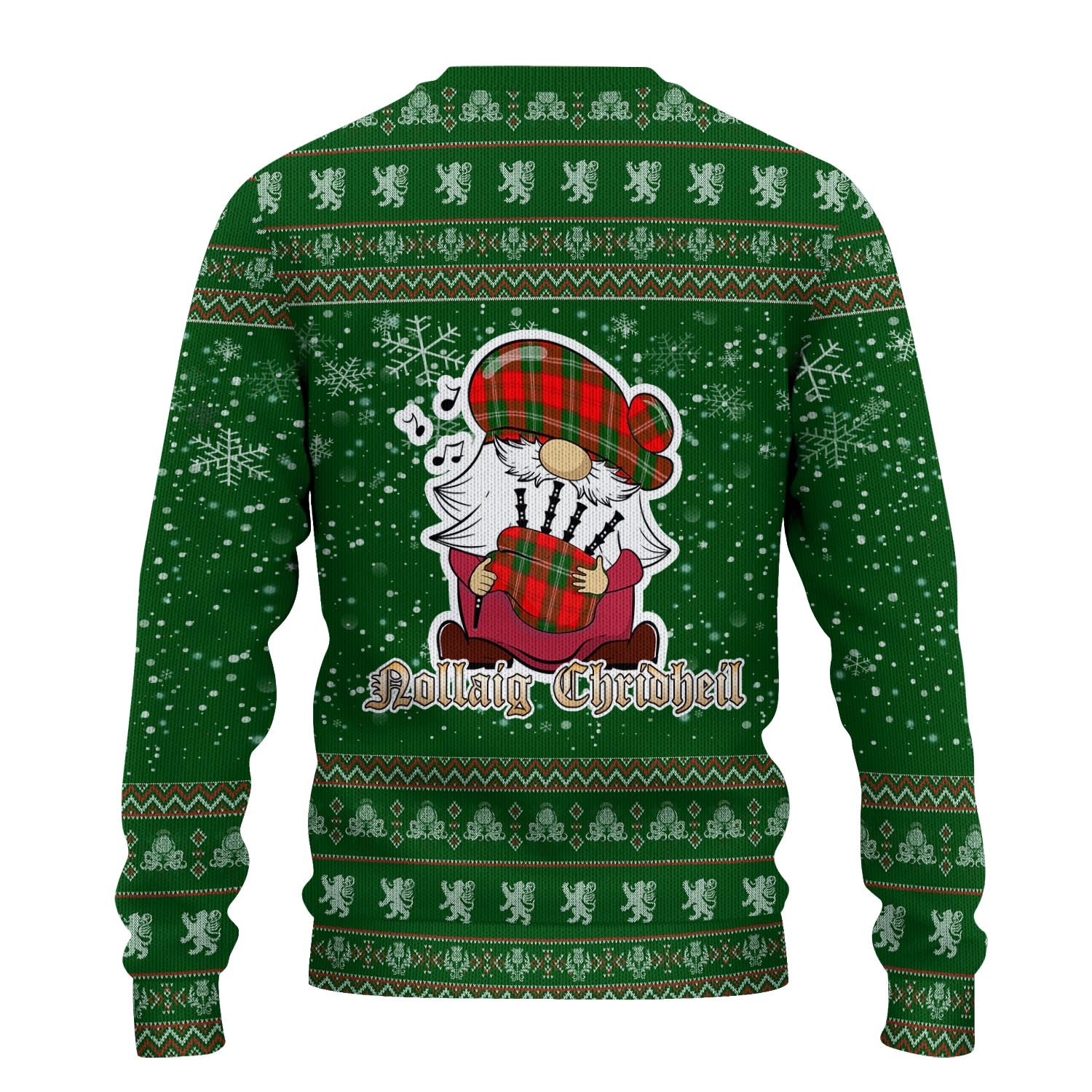 Gartshore Clan Christmas Family Knitted Sweater with Funny Gnome Playing Bagpipes - Tartanvibesclothing