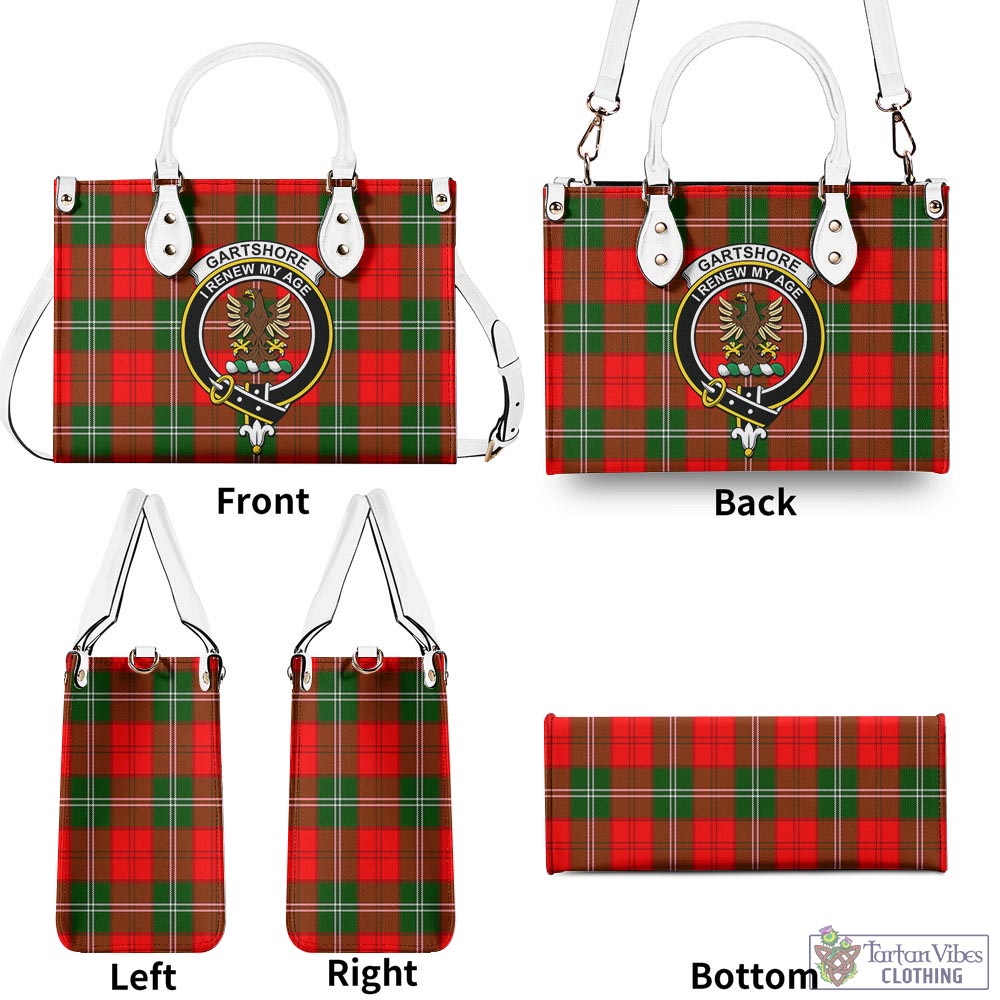 Tartan Vibes Clothing Gartshore Tartan Luxury Leather Handbags with Family Crest