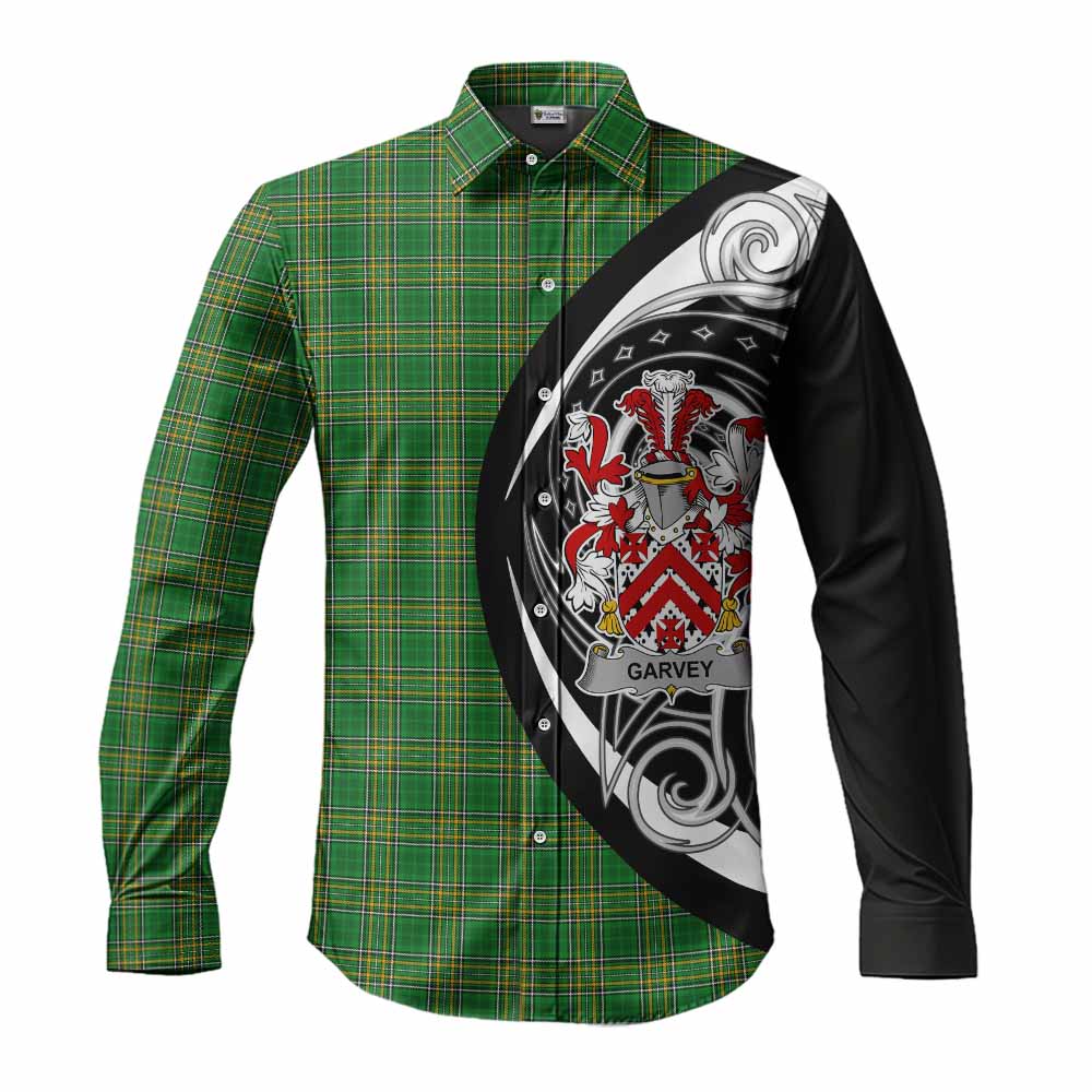 Garvey Irish Clan Long Sleeve Button Shirt Celtic Circle Style Men's Shirt S - Tartan Vibes Clothing