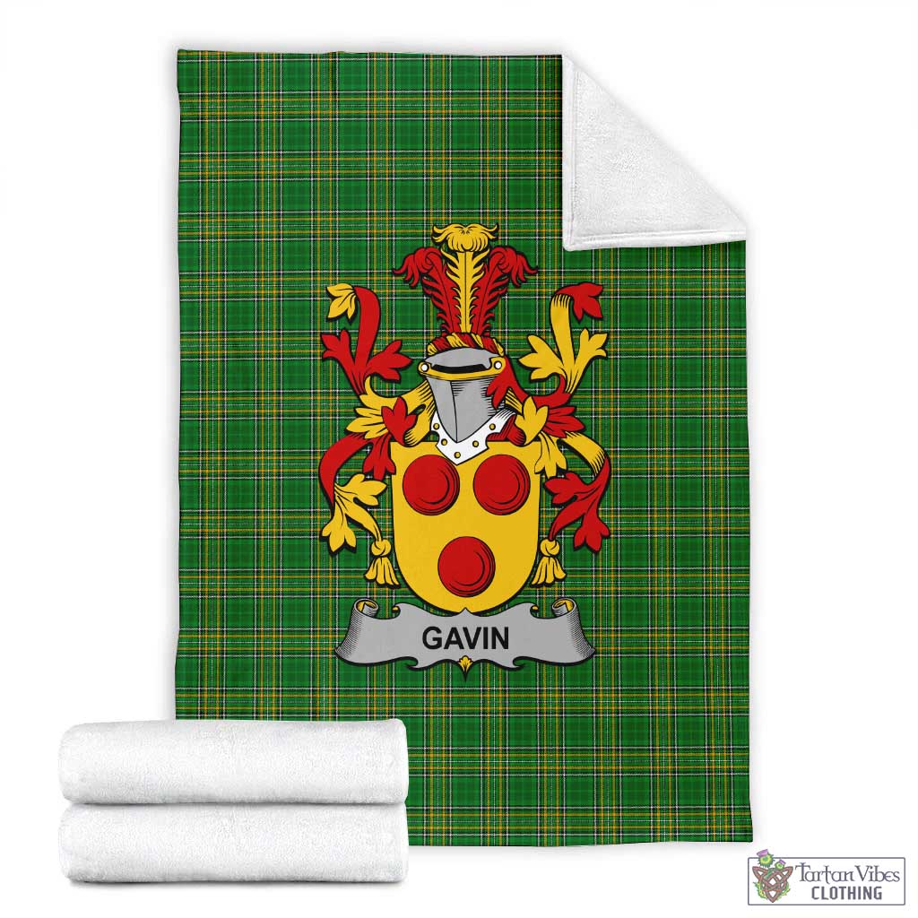 Gavin Irish Clan Tartan Blanket with Coat of Arms X-Large 59 x 79 inches 150 x 200 cm - Tartan Vibes Clothing