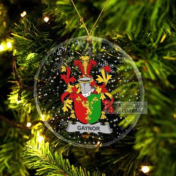 Gaynor Irish Clan Christmas Glass Ornament with Coat of Arms