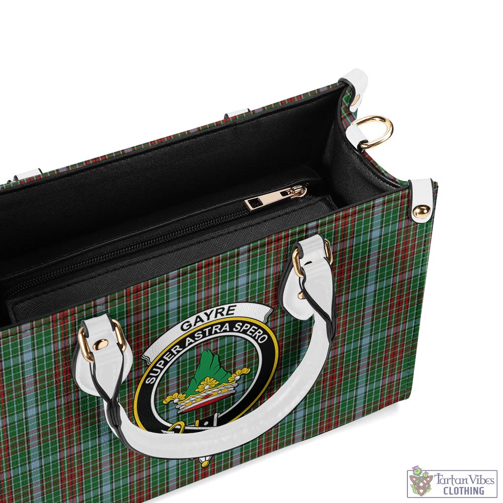 Tartan Vibes Clothing Gayre Tartan Luxury Leather Handbags with Family Crest