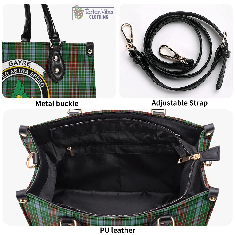 Tartan Vibes Clothing Gayre Tartan Luxury Leather Handbags with Family Crest