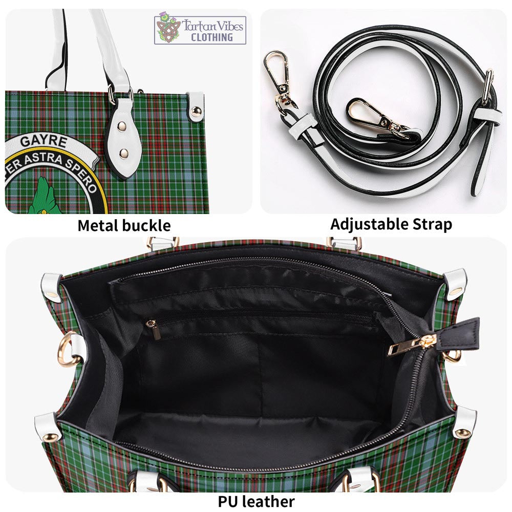 Tartan Vibes Clothing Gayre Tartan Luxury Leather Handbags with Family Crest