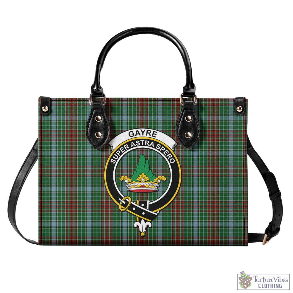 Tartan Vibes Clothing Gayre Tartan Luxury Leather Handbags with Family Crest