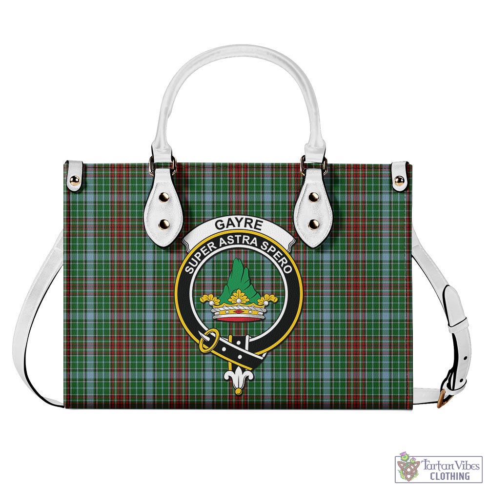 Tartan Vibes Clothing Gayre Tartan Luxury Leather Handbags with Family Crest