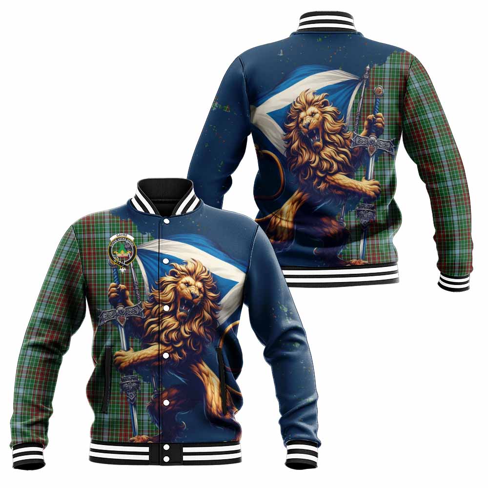 Tartan Vibes Clothing Gayre Tartan Family Crest Baseball Jacket with Scottish Majestic Lion