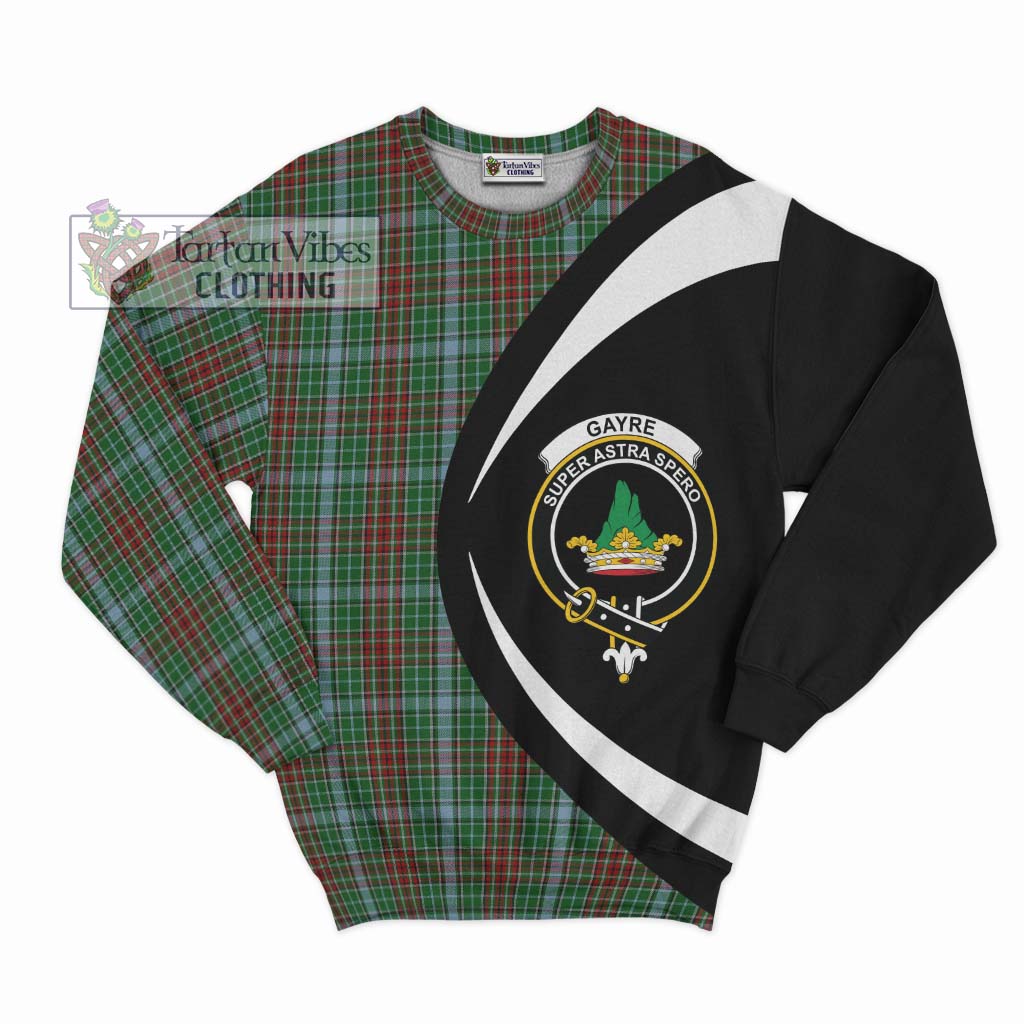 Gayre Tartan Sweatshirt with Family Crest Circle Style Unisex - Tartan Vibes Clothing