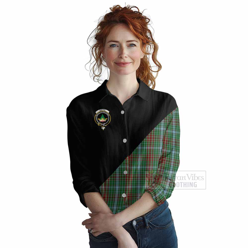 Tartan Vibes Clothing Gayre Tartan Women's Casual Shirt with Family Crest and Military Logo Style