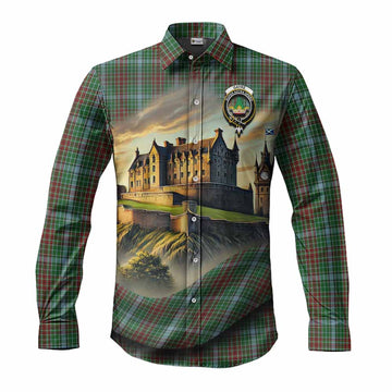 Gayre Tartan Family Crest Long Sleeve Button Shirt with Scottish Ancient Castle Style Men's Shirt S - Tartan Vibes Clothing