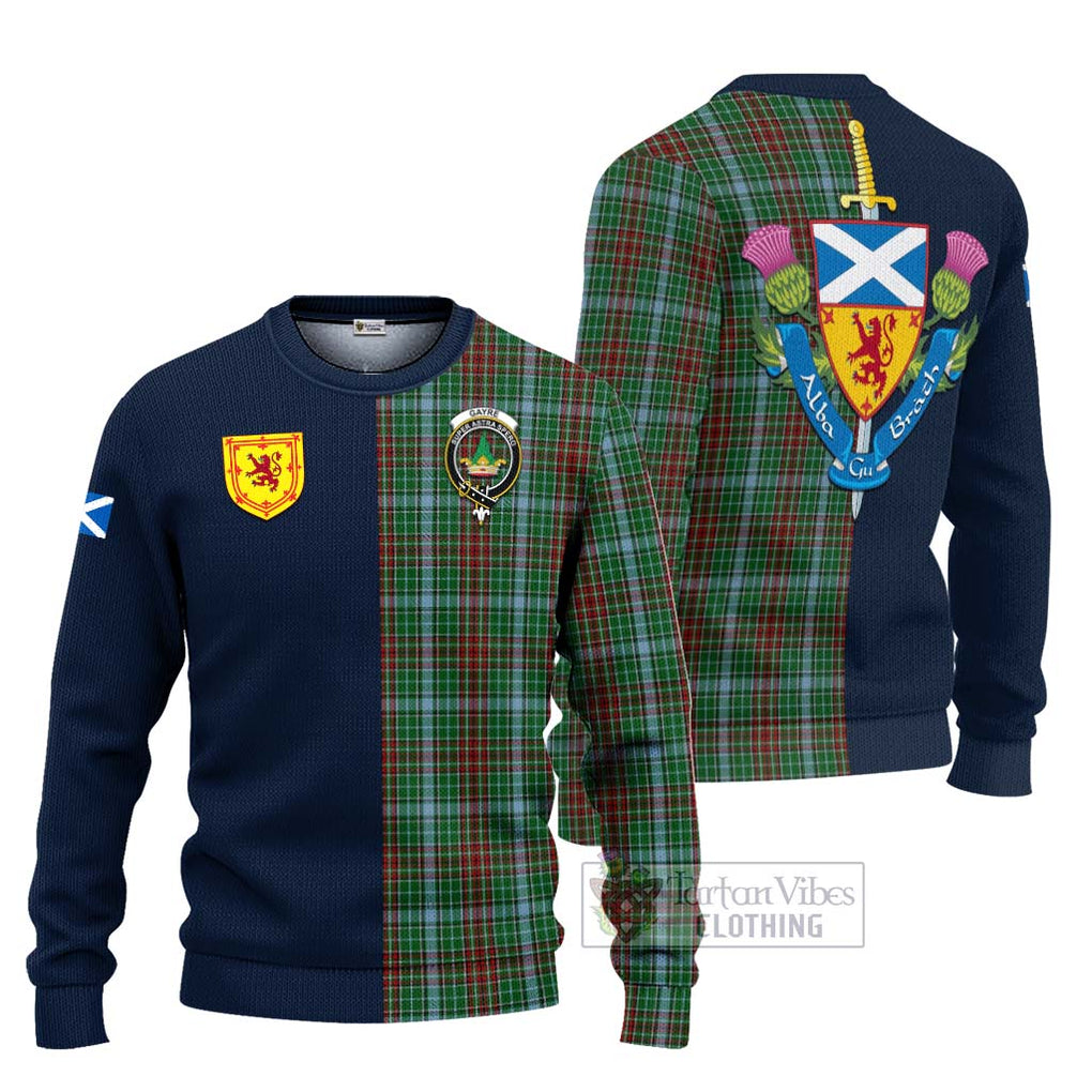 Tartan Vibes Clothing Gayre Tartan Knitted Sweater with Scottish Lion Royal Arm Half Style