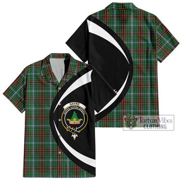 Gayre Tartan Short Sleeve Button Up with Family Crest Circle Style