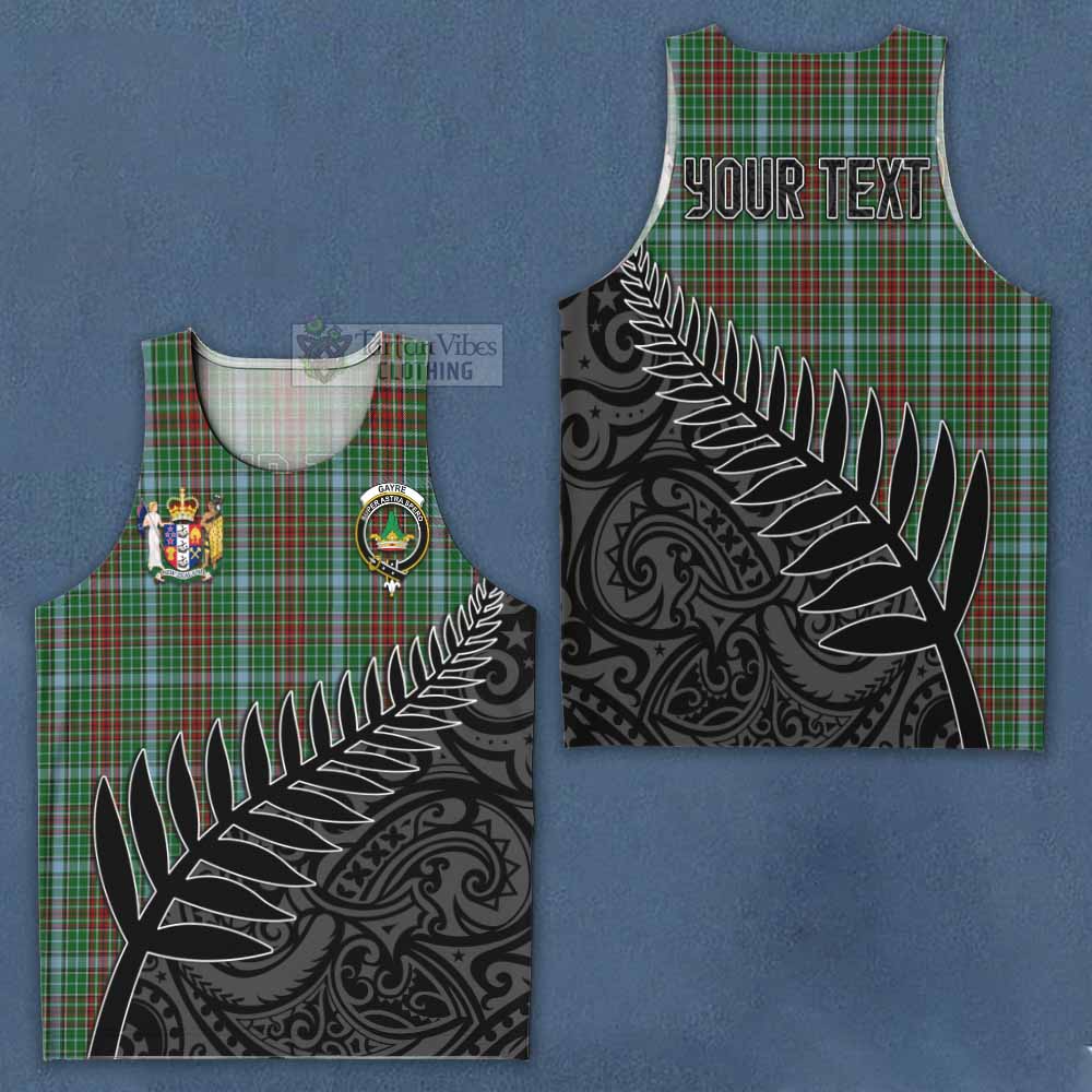 Tartan Vibes Clothing Gayre Crest Tartan Men's Tank Top with New Zealand Silver Fern Half Style