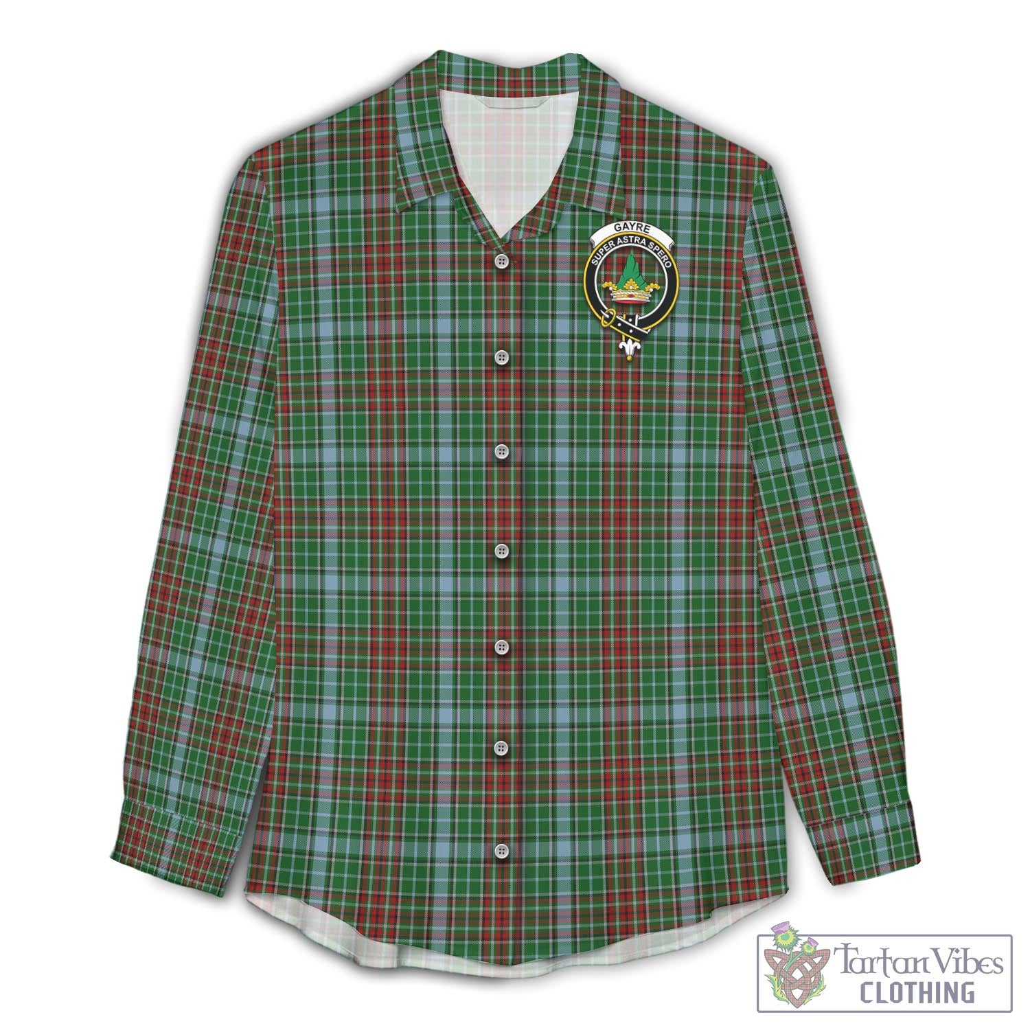 Tartan Vibes Clothing Gayre Tartan Womens Casual Shirt with Family Crest