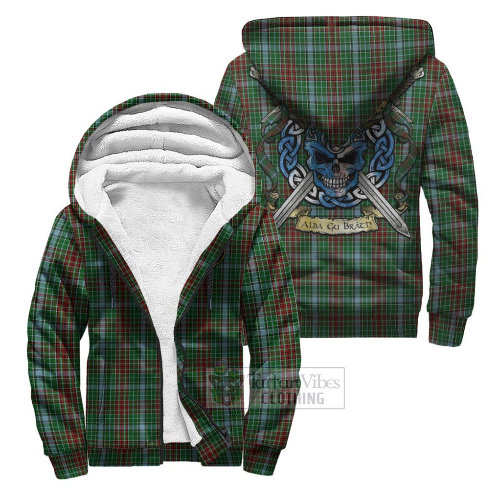 Tartan Vibes Clothing Gayre Tartan Sherpa Hoodie with Family Crest Celtic Skull Style