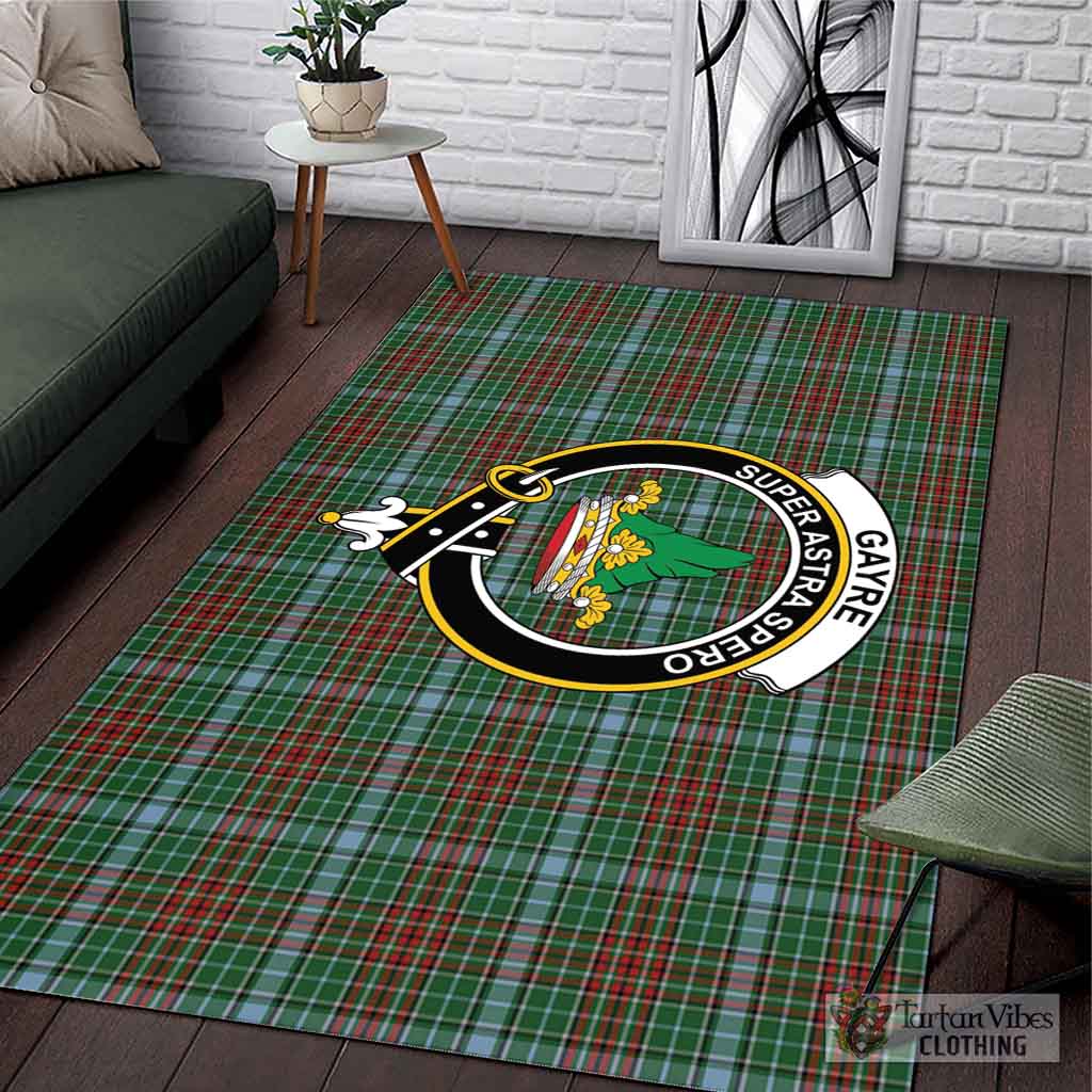 Tartan Vibes Clothing Gayre Tartan Area Rug with Family Crest