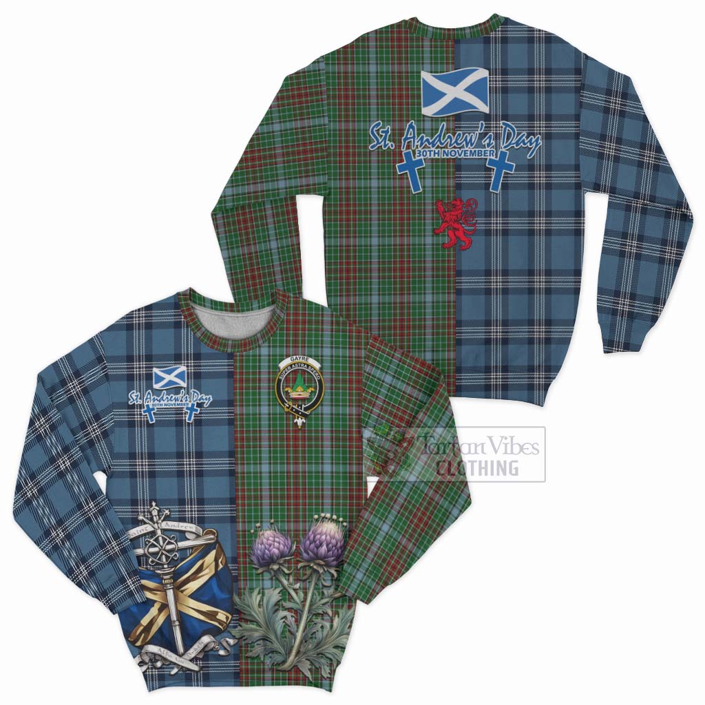 Tartan Vibes Clothing Gayre Tartan Sweatshirt Happy St. Andrew's Day Half Tartan Style