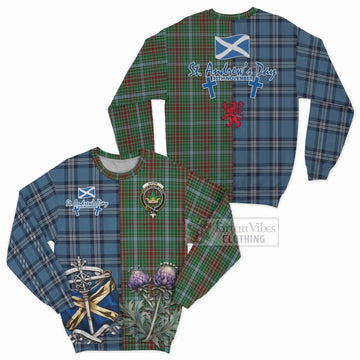 Gayre Tartan Sweatshirt Happy St. Andrew's Day Half Tartan Style