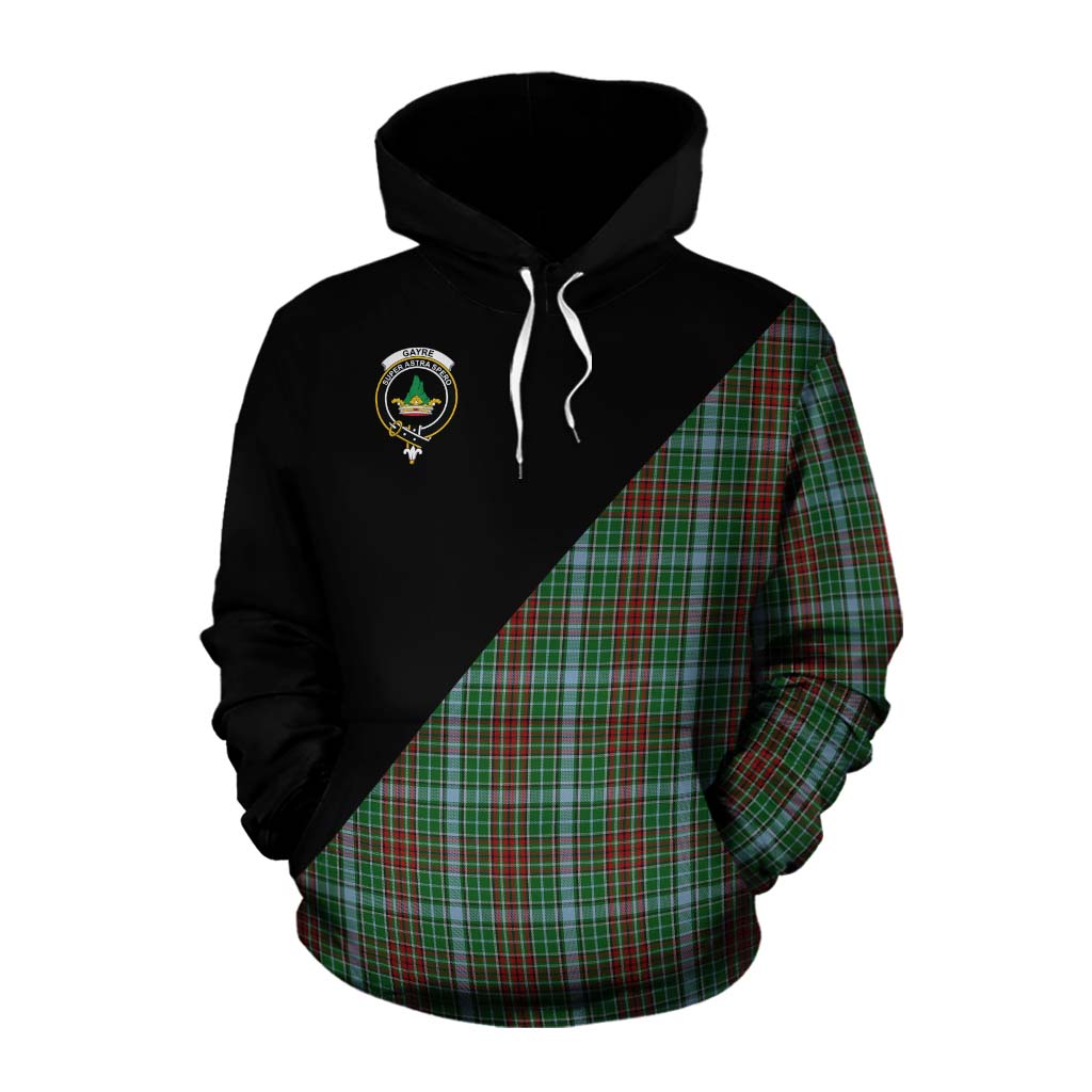 Tartan Vibes Clothing Gayre Tartan Cotton Hoodie with Family Crest and Military Logo Style