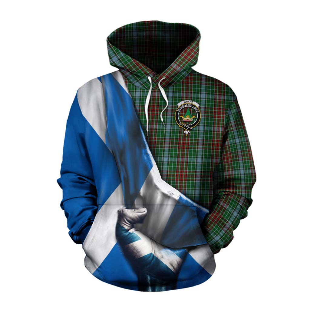 Tartan Vibes Clothing Gayre Tartan Cotton Hoodie with Family Crest Scotland Patriotic Style