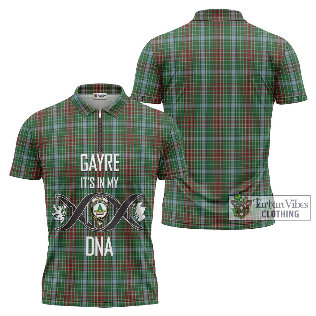 Gayre Tartan Zipper Polo Shirt with Family Crest DNA In Me Style Unisex - Tartanvibesclothing Shop