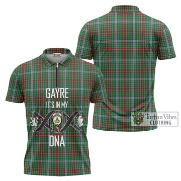 Gayre Tartan Zipper Polo Shirt with Family Crest DNA In Me Style