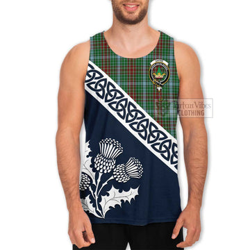 Gayre Tartan Men's Tank Top Featuring Thistle and Scotland Map