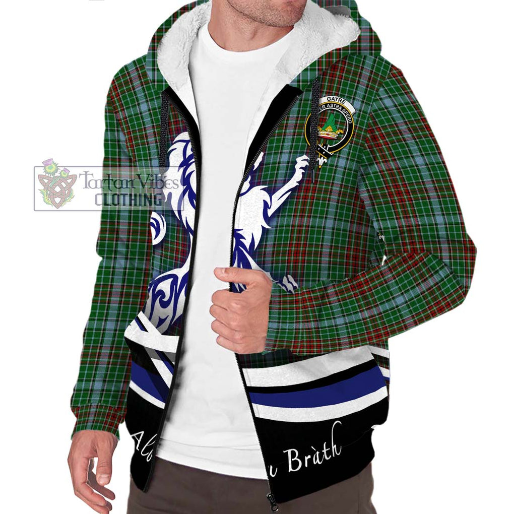 Gayre Tartan Sherpa Hoodie with Alba Gu Brath Regal Lion Emblem Unisex S - Tartanvibesclothing Shop