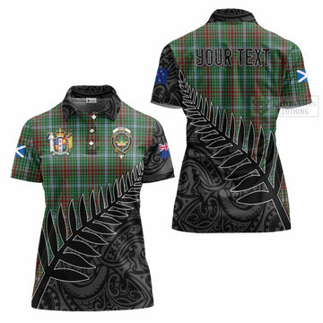 Gayre Crest Tartan Women's Polo Shirt with New Zealand Silver Fern Half Style