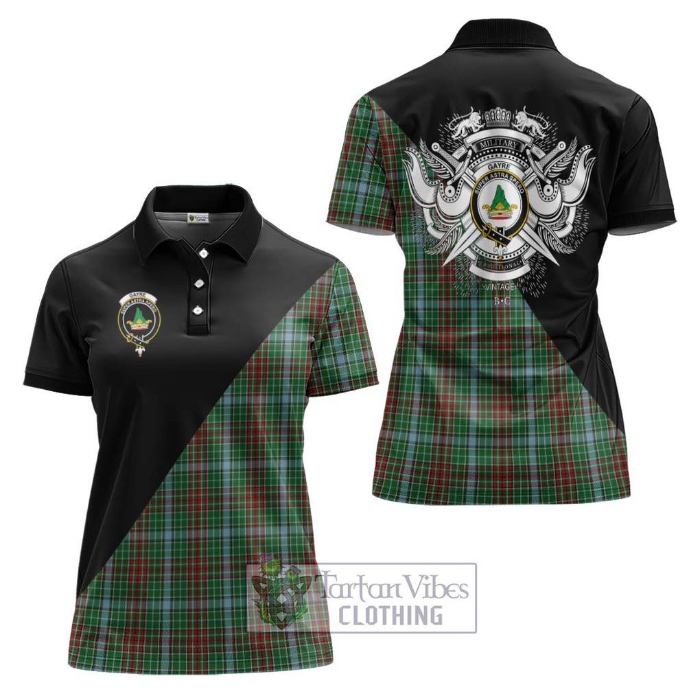 Gayre Tartan Women's Polo Shirt with Family Crest and Military Logo Style Women - Tartanvibesclothing Shop