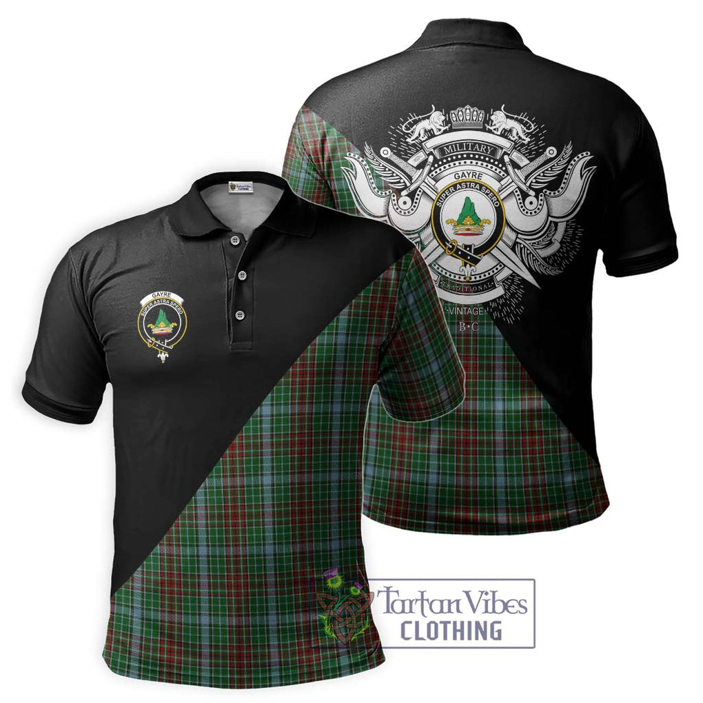 Gayre Tartan Polo Shirt with Family Crest and Military Logo Style Kid - Tartanvibesclothing Shop